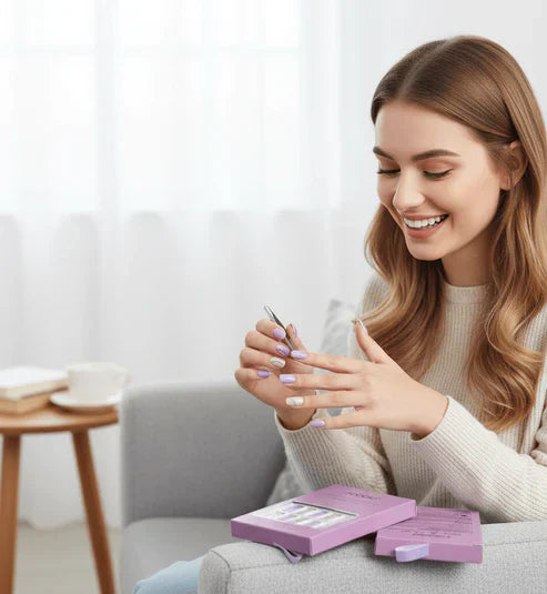 Febble - Lilac Purple Glitter Mix Press-On Nails